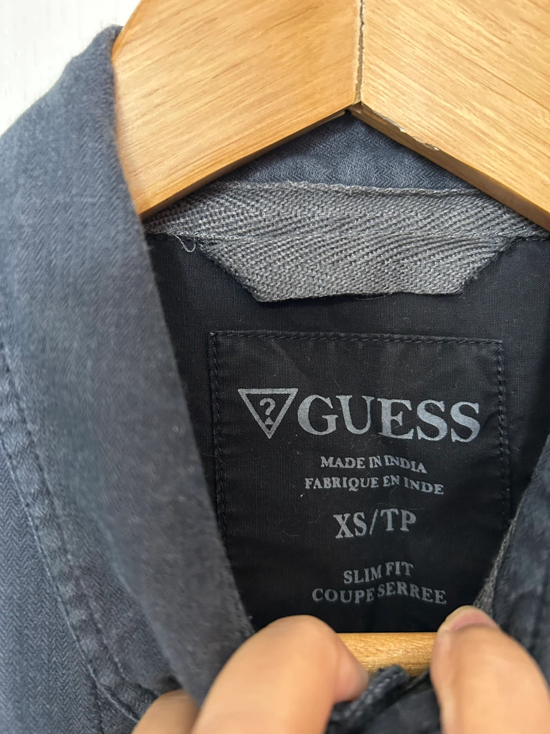 GUESS Slim Fit Long Sleeve Shirt - Dark Grey - XS - photo 3