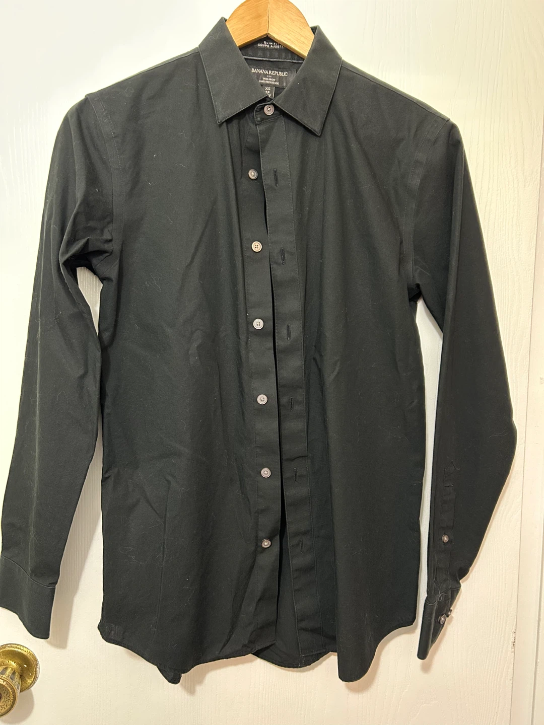 Banana Republic Slim Fit Non-Iron Black Shirt XS