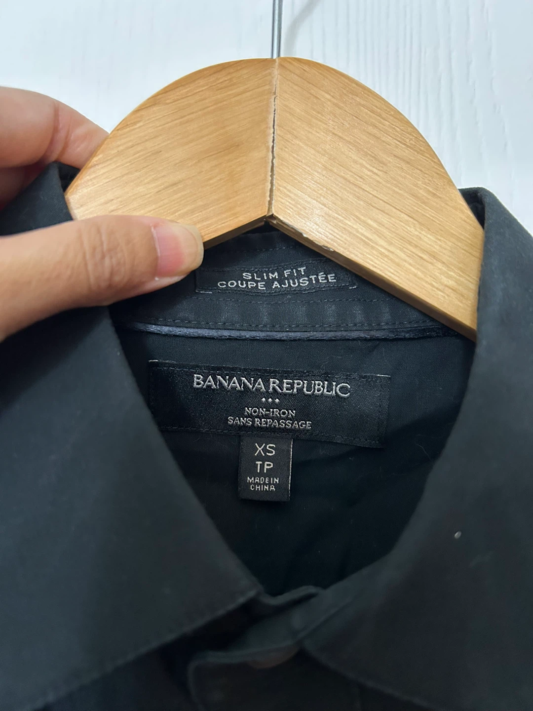Banana Republic Slim Fit Non-Iron Black Shirt XS - photo 2