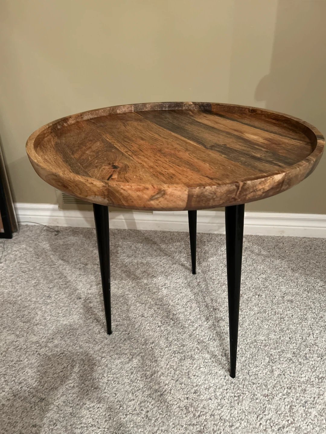 Round Wood Side Table - photo 2