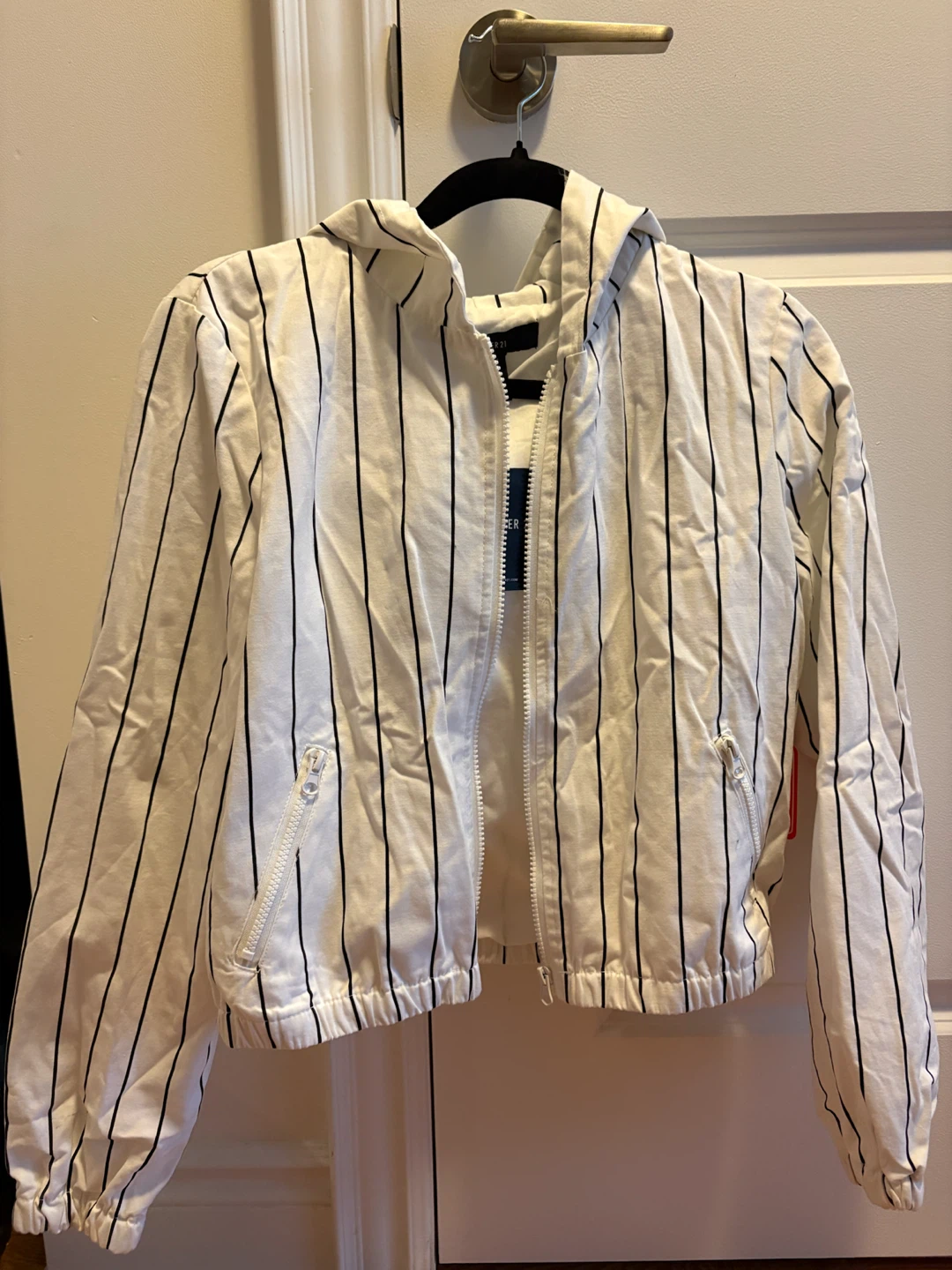 Forever 21 Pinstriped Zip-Up light jacket - brand new