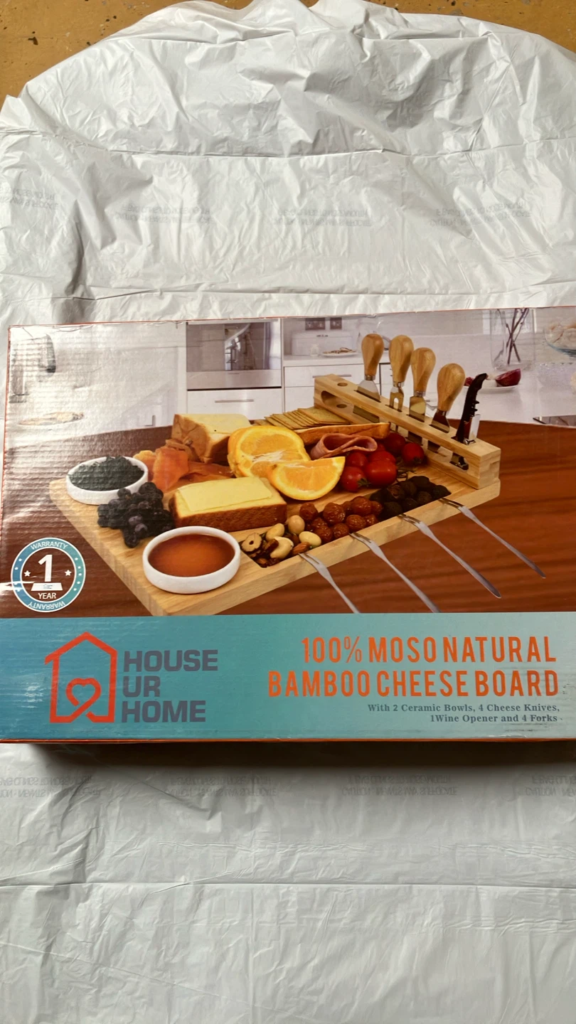 Set of 2 House Bamboo Cheese Board Sets