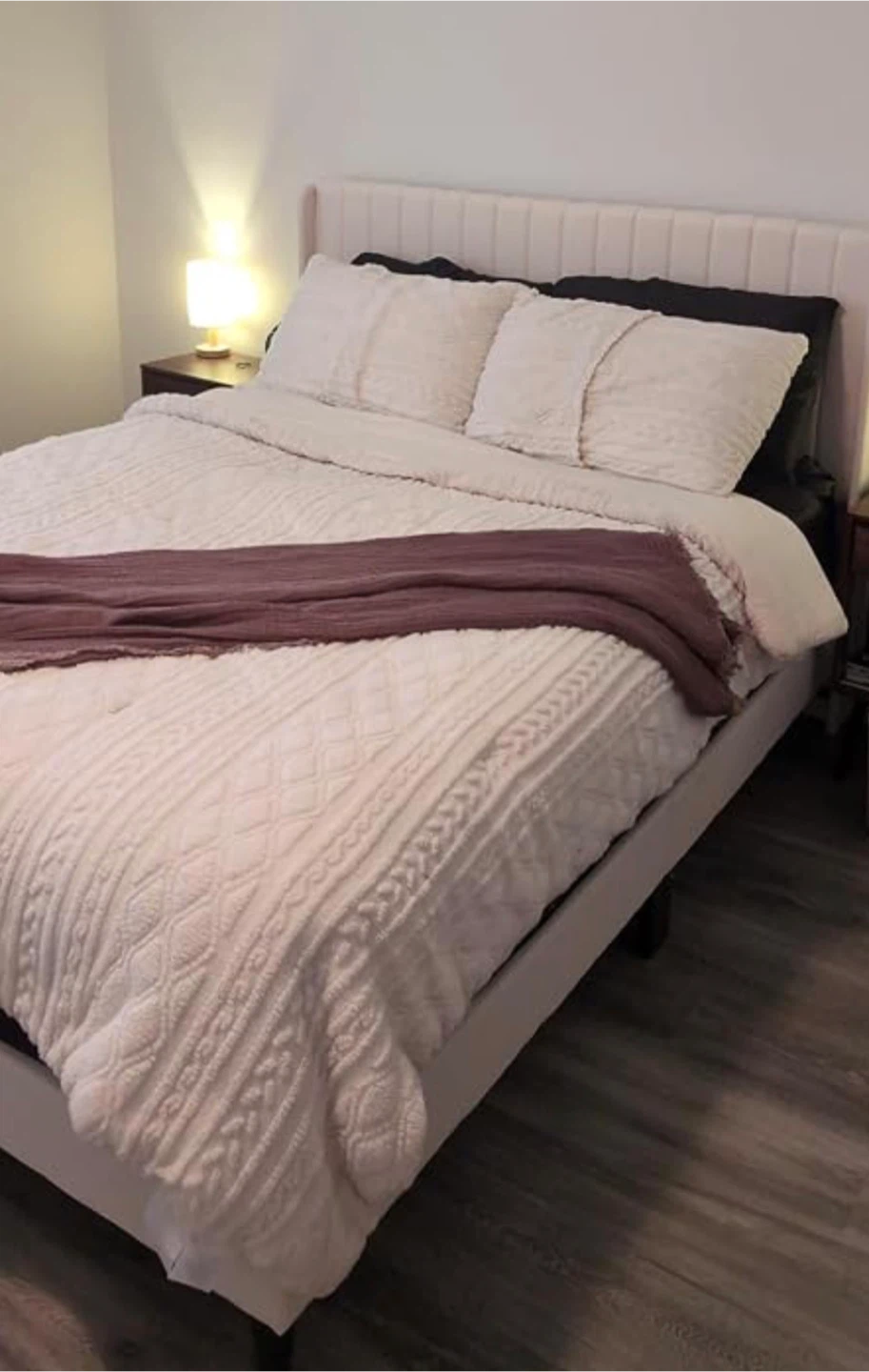 Full Upholstered Bed Fram + 10” cooling gel memory foam Mattress - photo 3