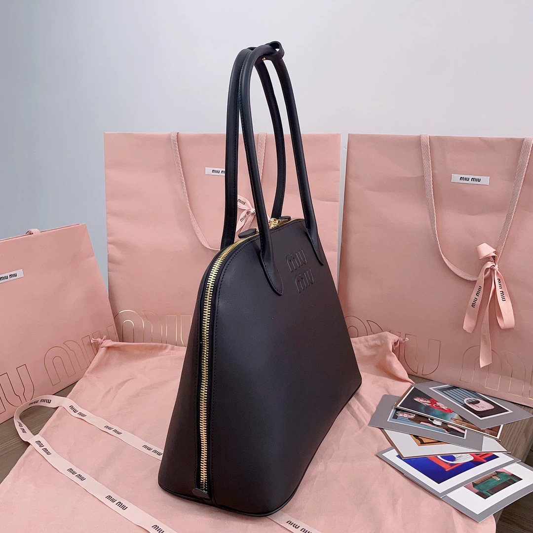 MlU Black Leather Tote Bag - photo 3
