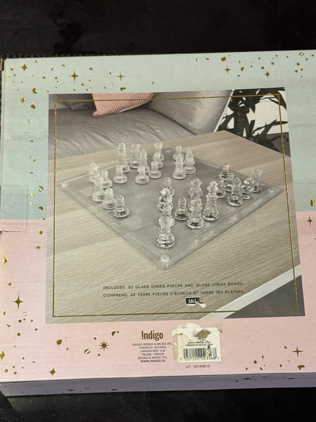 Indigo Frosted Glass Chess Set - photo 3
