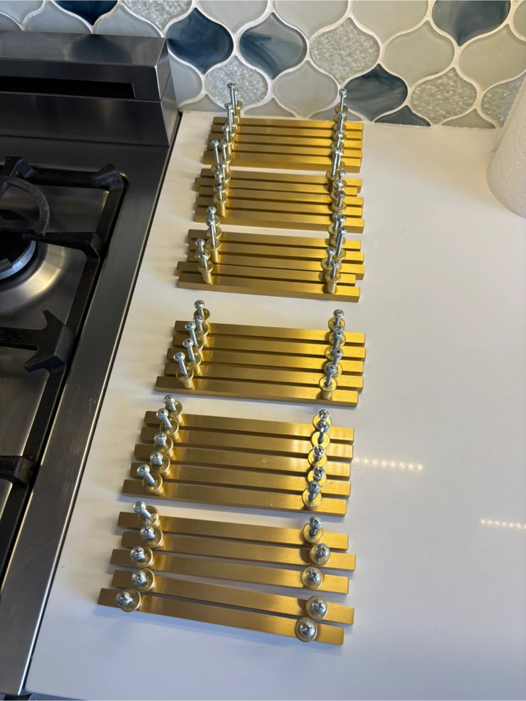 30 Royal Gold Modern Rectangular Cabinet Bar Pulls