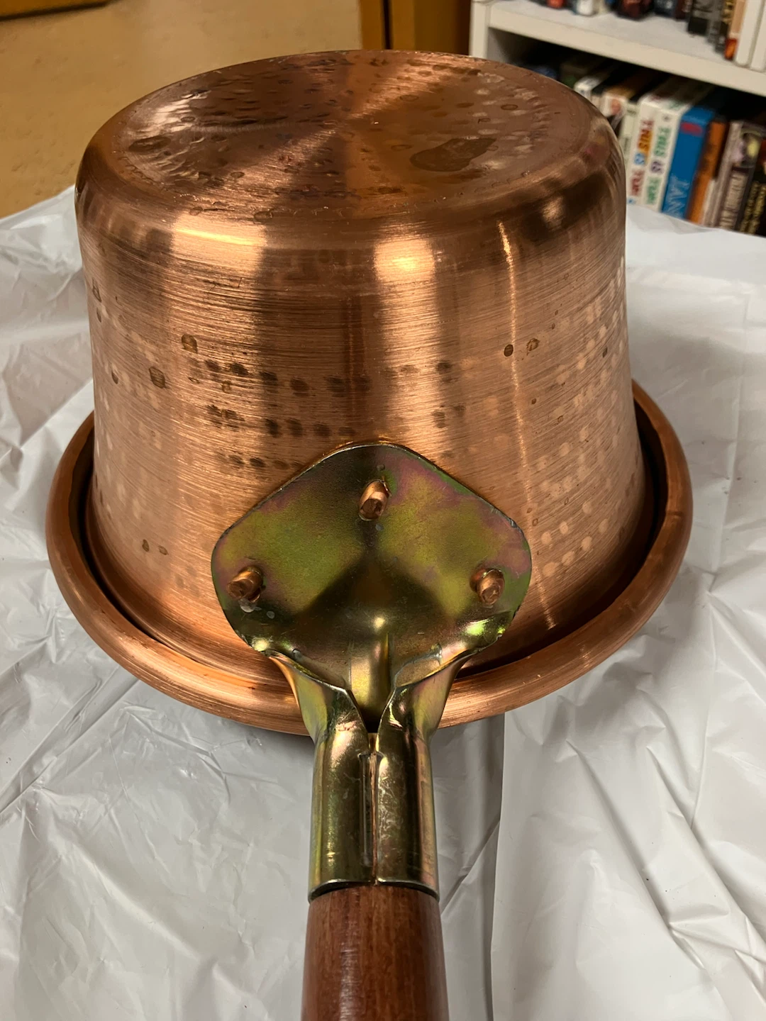 Set of 10 Hammered Copper Pans handmade In Italy - photo 4