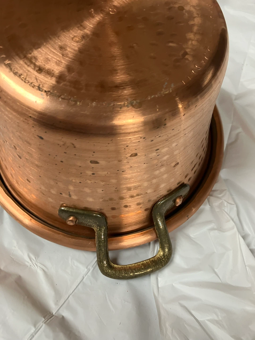 Set of 10 Hammered Copper Pans handmade In Italy - photo 5