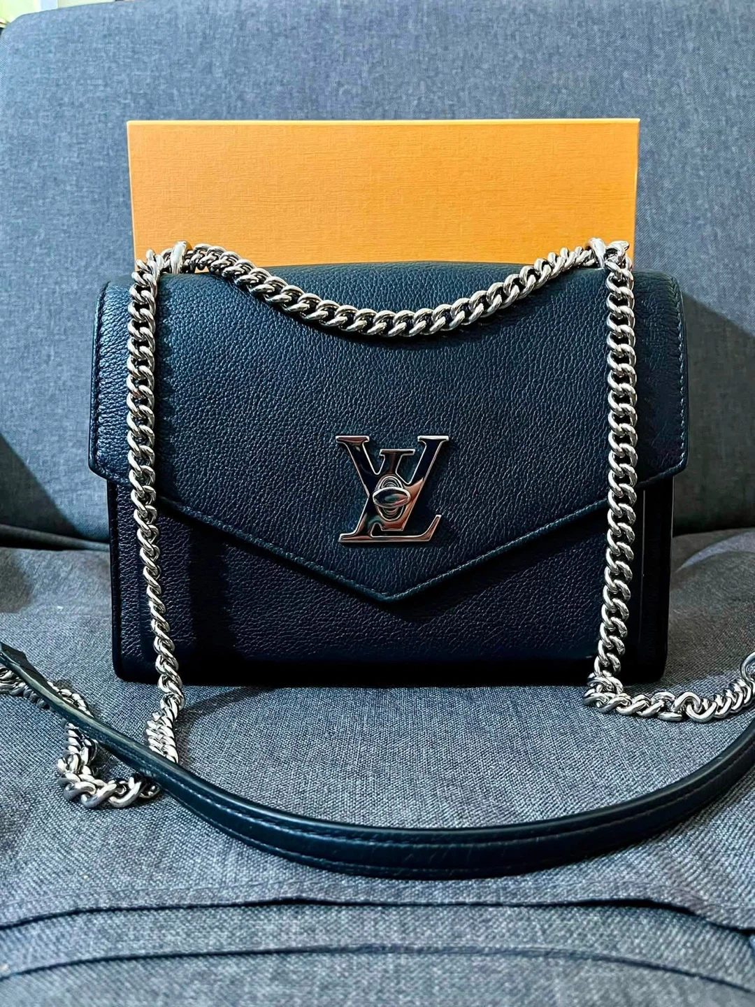 Louis Vuitton black leather crossbody bag