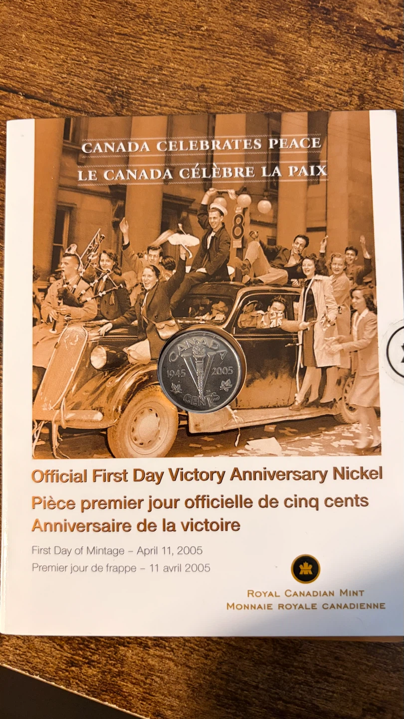 Royal Canadian Mint 2005 Victory Anniversary Nickel