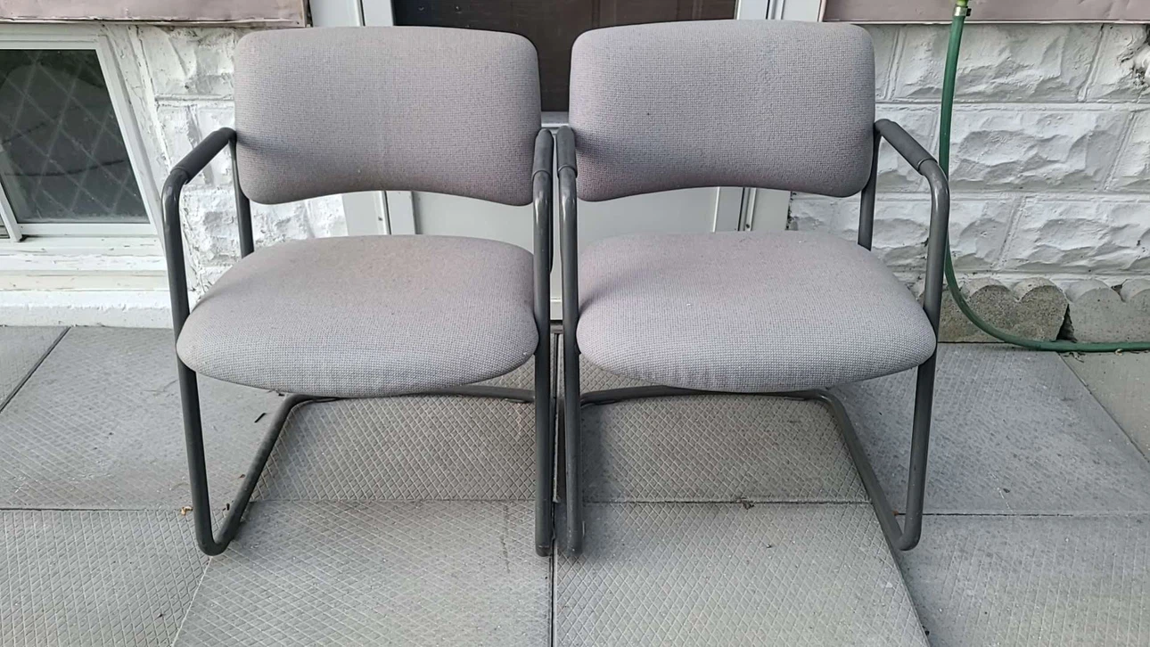 Set of Two Grey Office Guest Chairs - photo 3