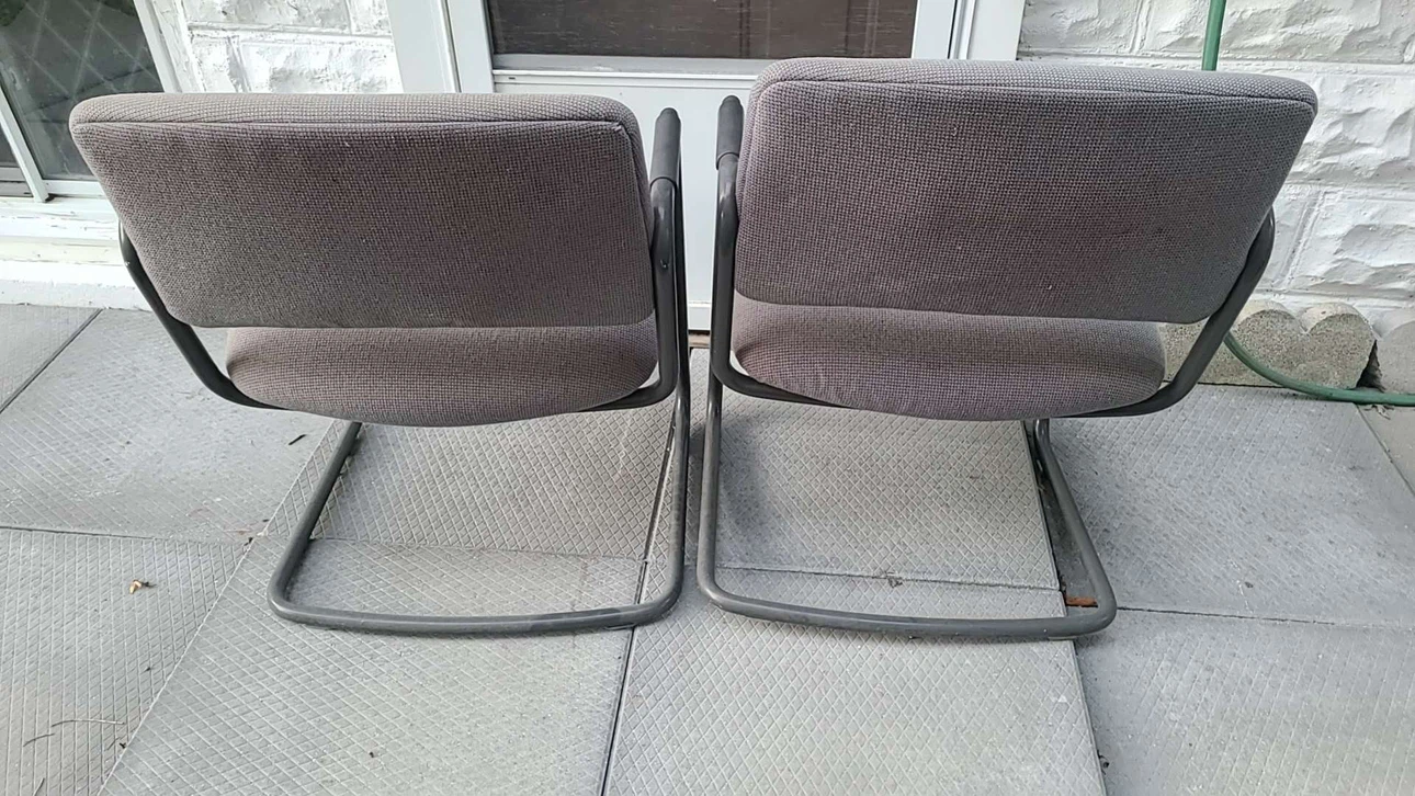 Set of Two Grey Office Guest Chairs - photo 4