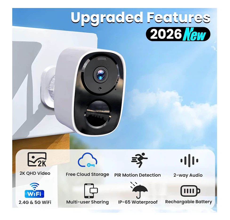 2K Wireless Security Camera with 64GB SD Card - photo 3