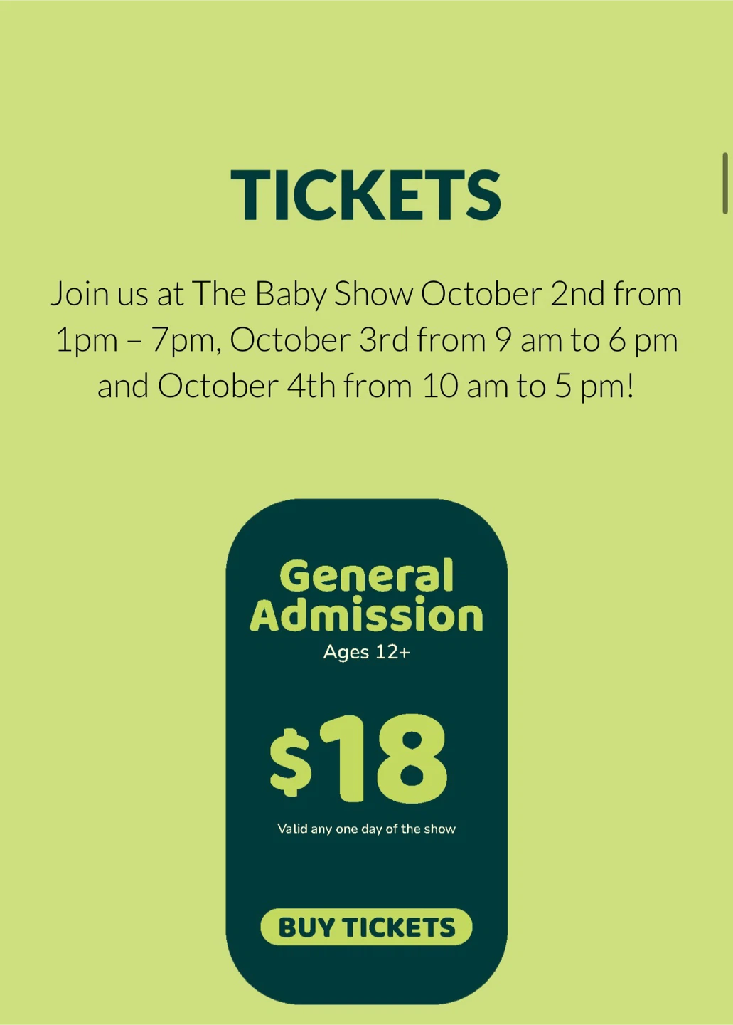 The Baby Show General Admission Ticket