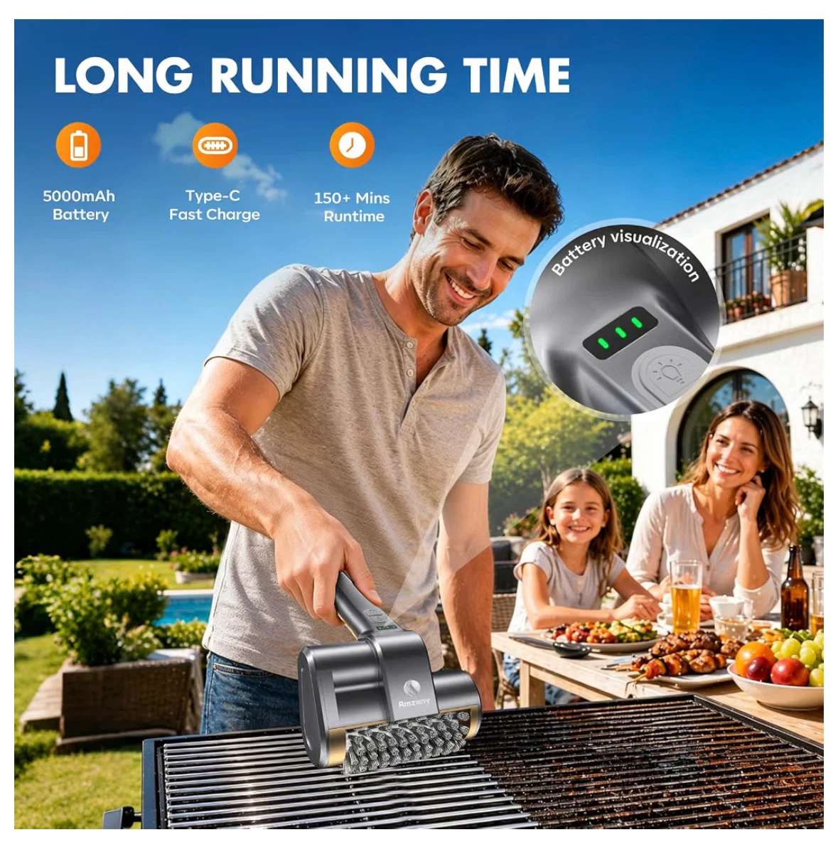Amzany Electric BBQ Grill Brush - photo 3