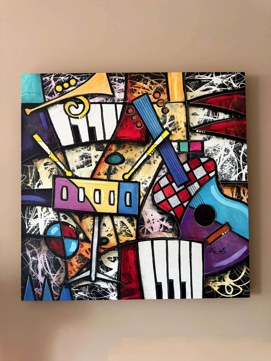 Abstract Musical Instrument Wall Art