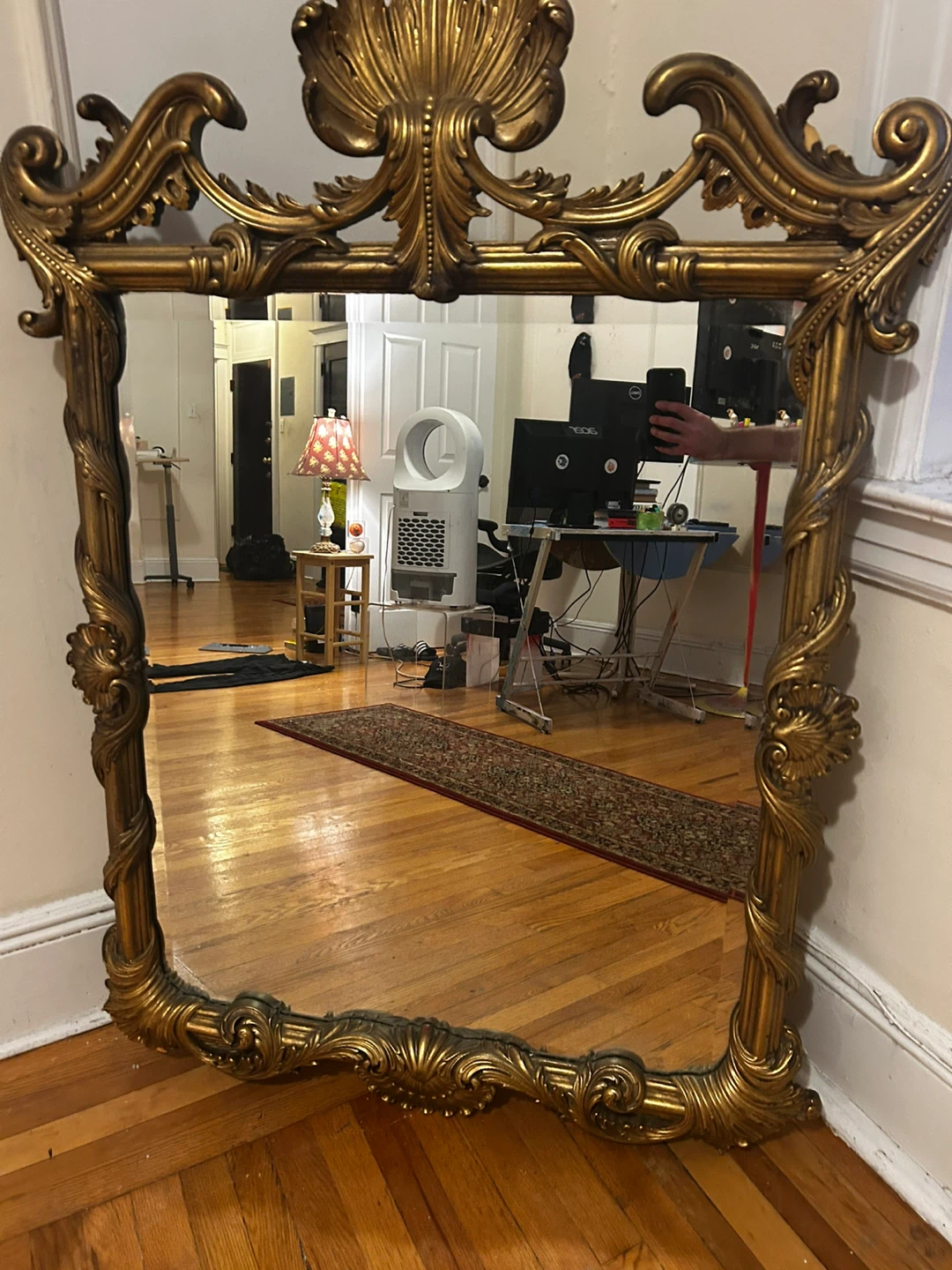 Ornate Baroque-Style Gold Wall Mirror