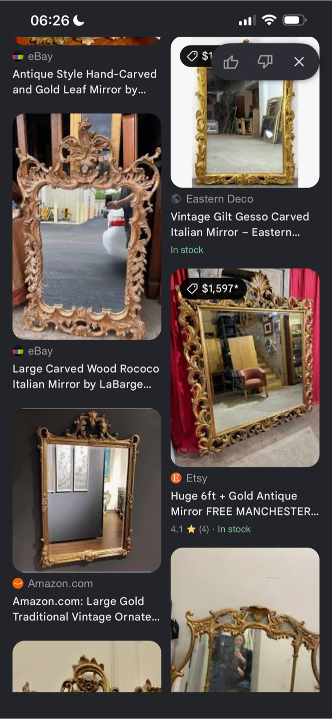 Ornate Baroque-Style Gold Wall Mirror - photo 2