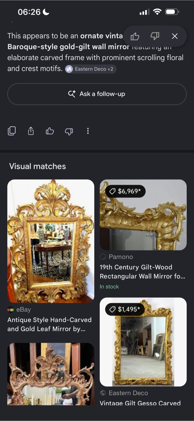 Ornate Baroque-Style Gold Wall Mirror - photo 3
