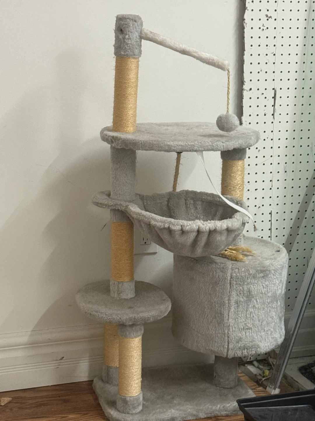 Grey Multi-Level Cat Tree with Scratching Posts