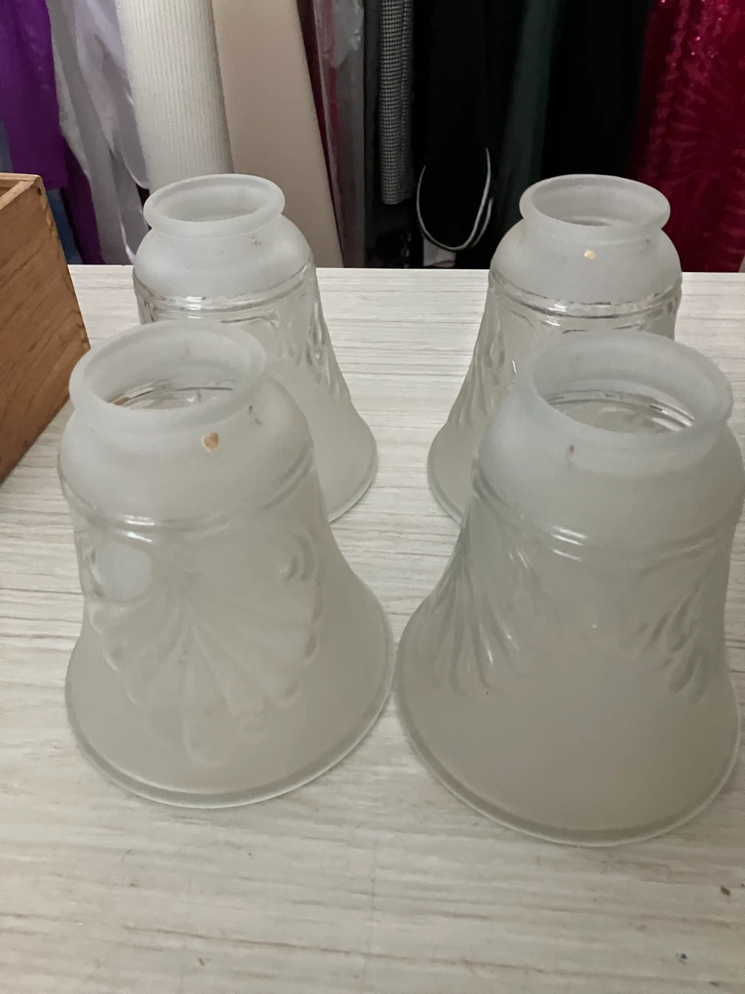 Set of 4 Frosted Glass Light Shades