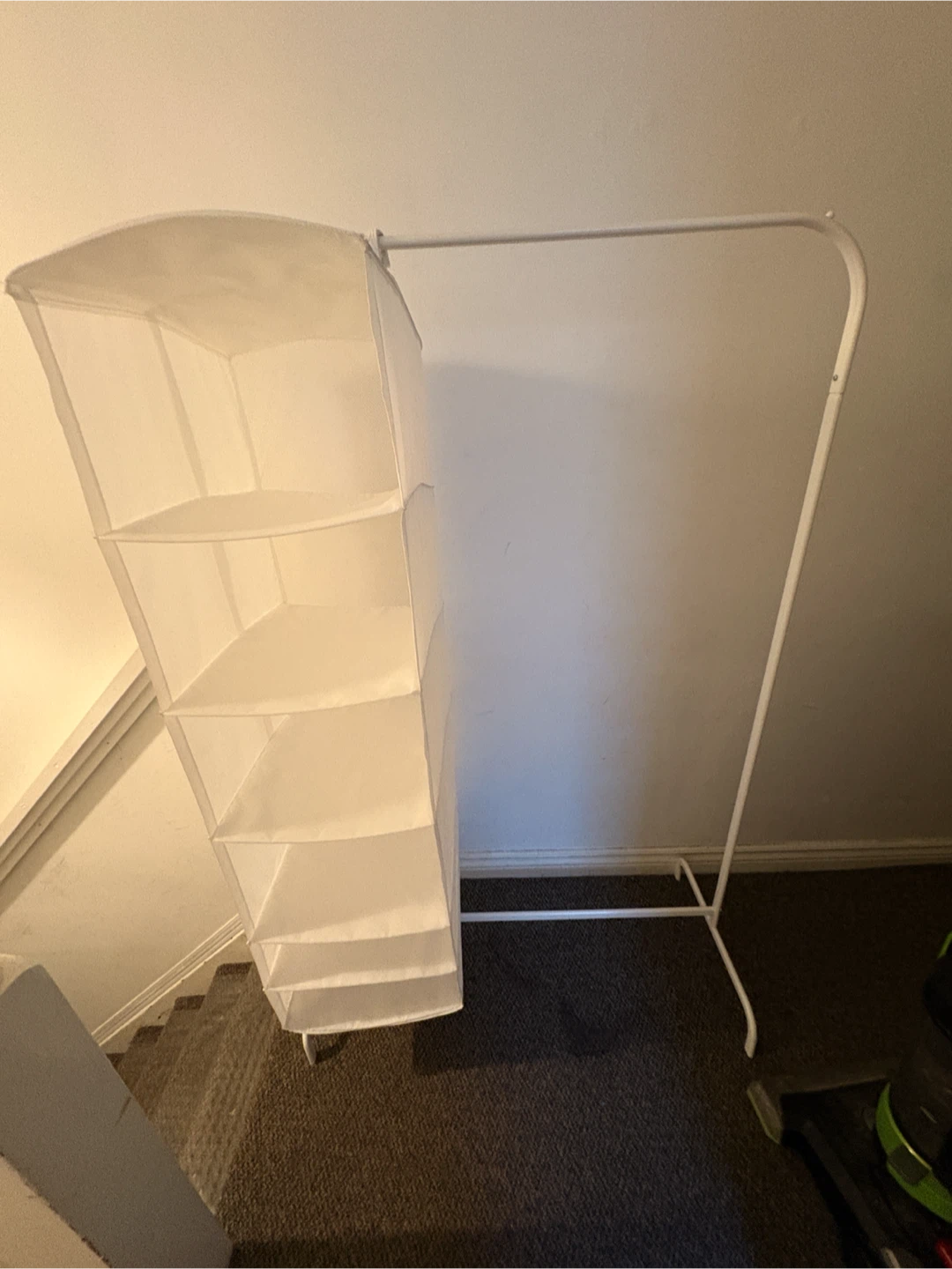 IKEA White Garment Rack with 6-Shelf Hanging Organizer