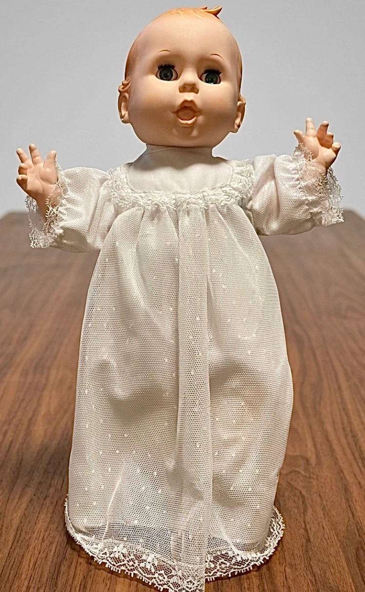 VINTAGE 16” GERBER BABY IN CHRISTENING GOWN