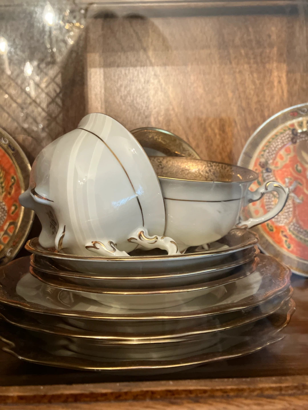 Vintage Gold Trimmed Porcelain Tea Set - photo 5