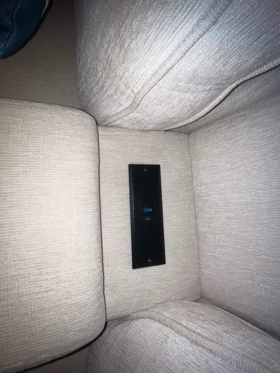 Modular Beige Sectional Sofa with Charging Ports - photo 5