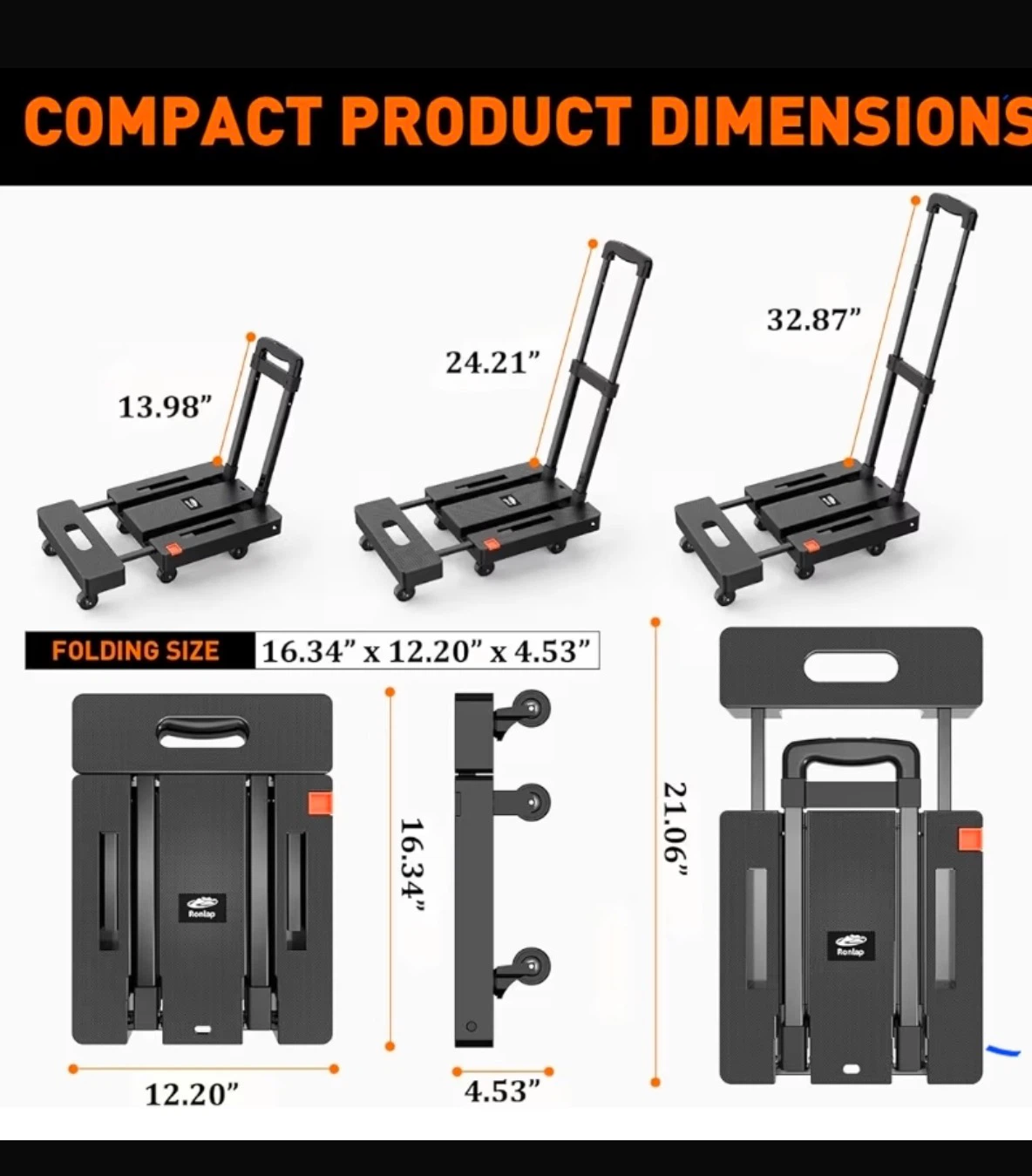 Ronlap Folding Luggage Cart - photo 2