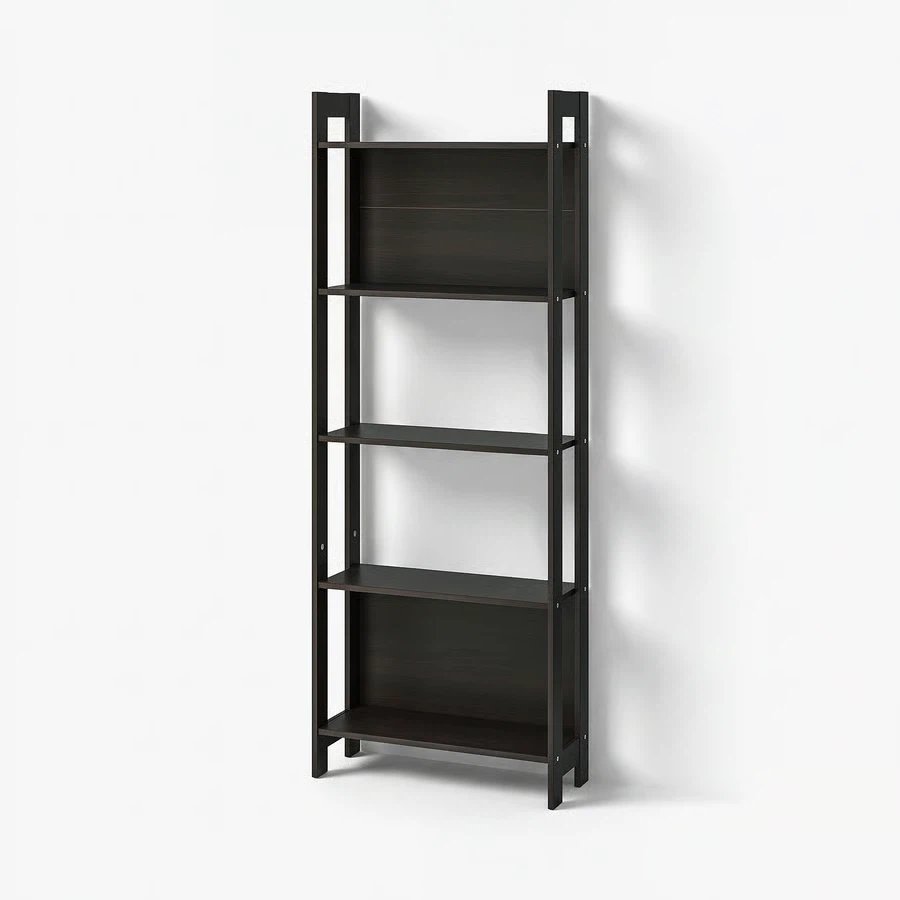 Dark Brown 5-Shelf Bookcase
