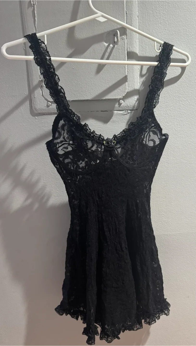 LA Luxuries Black Lace Vintage Dress