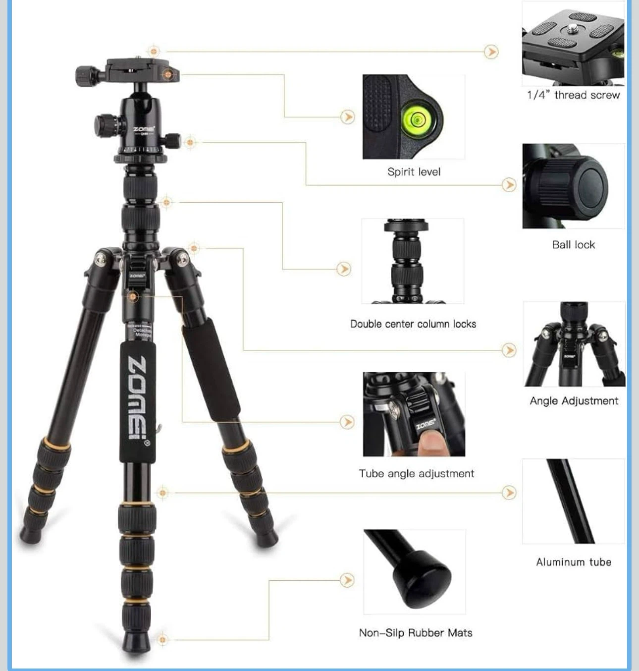Zomei Q666 Professional Tripod - photo 2