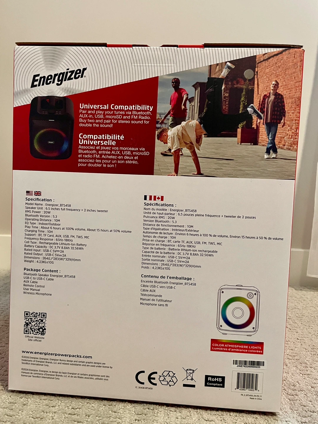 Energizer Party Pulse Bluetooth Speaker BTS458 - photo 2