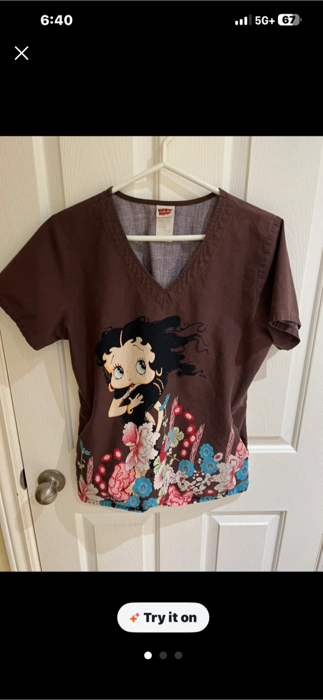 Betty Boop Scrub Top