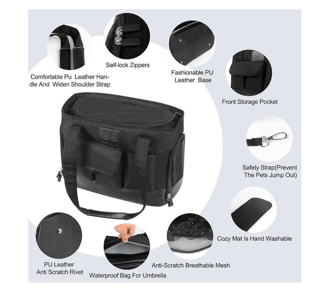 New Johomviin Black Foldable/ Washable Pet Carrier Bag - photo 2