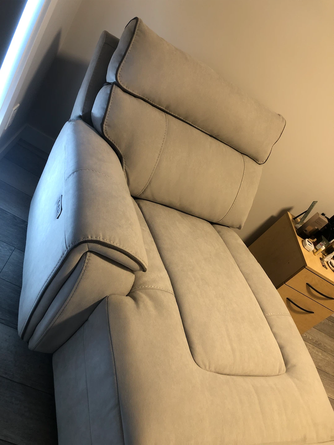 Light Grey Power Recliner Chair