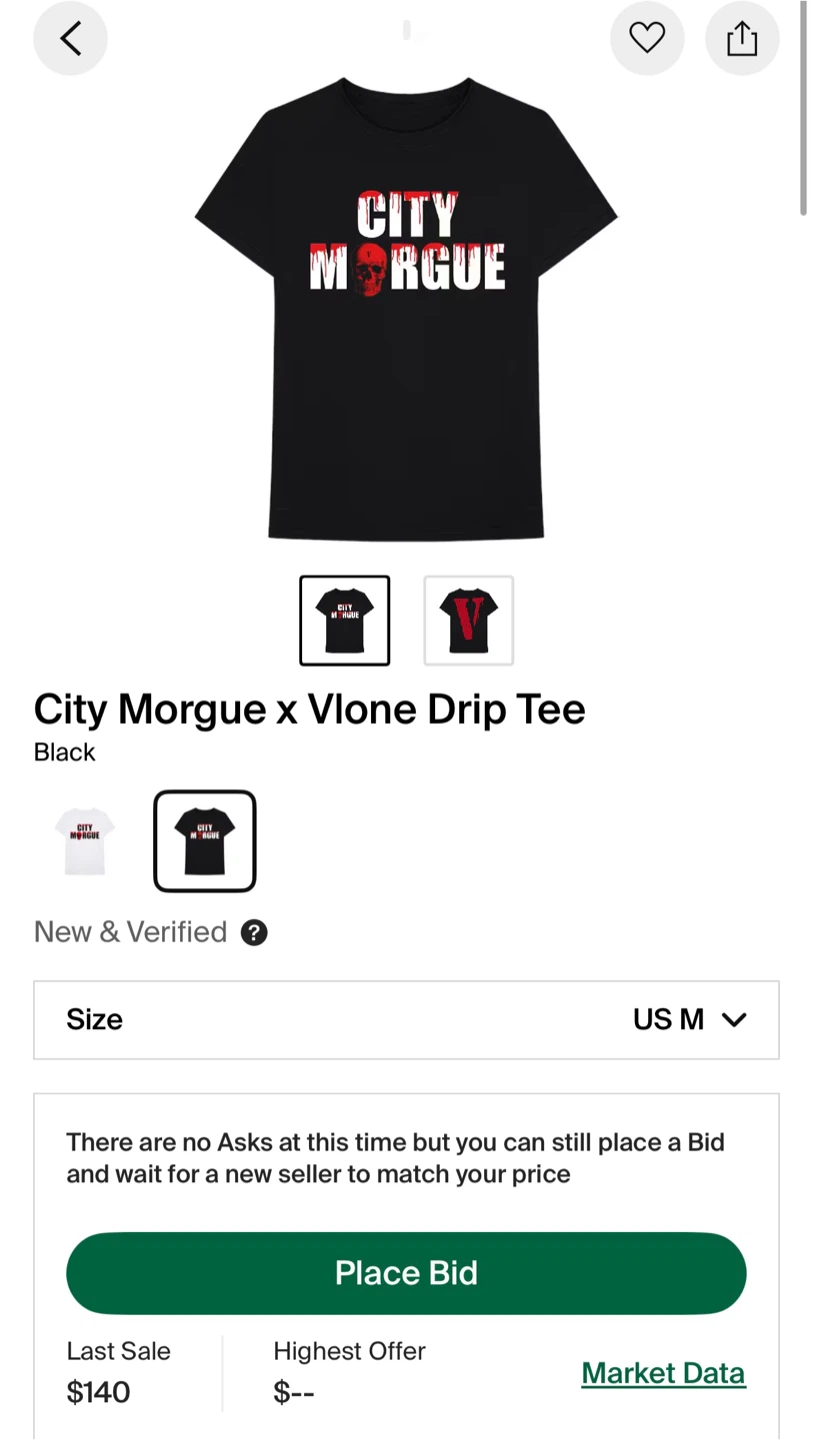 City Morgue x Vlone T-Shirt (size small) (READ DESCRIPTION)