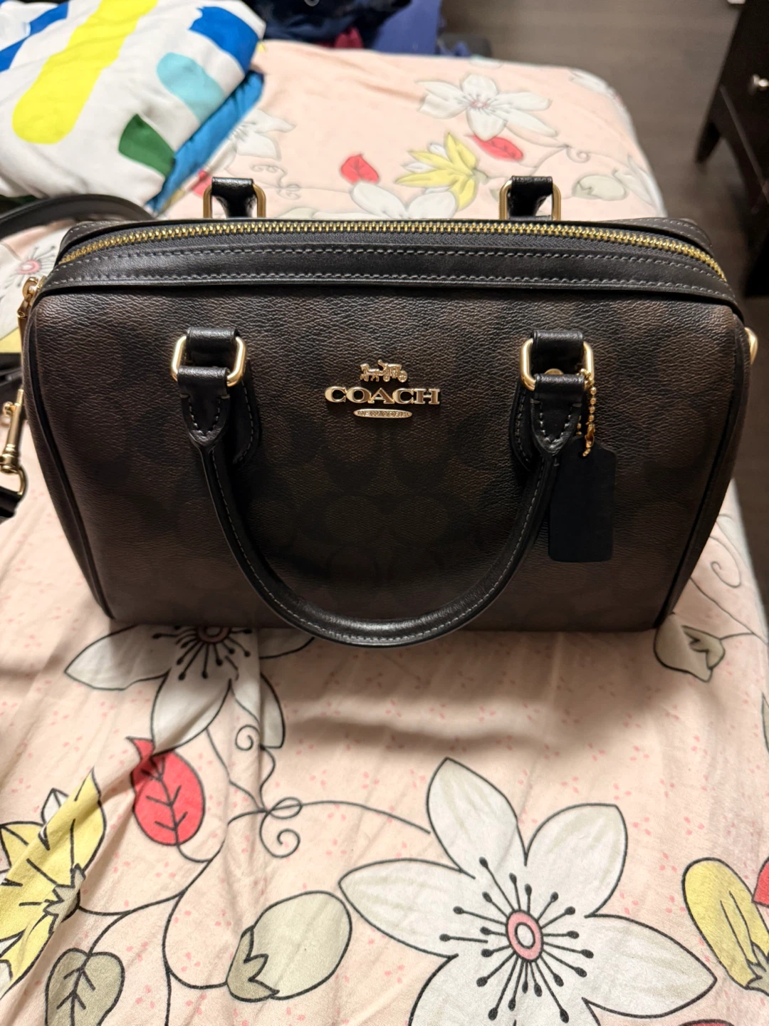 Coach Signature Print Satchel