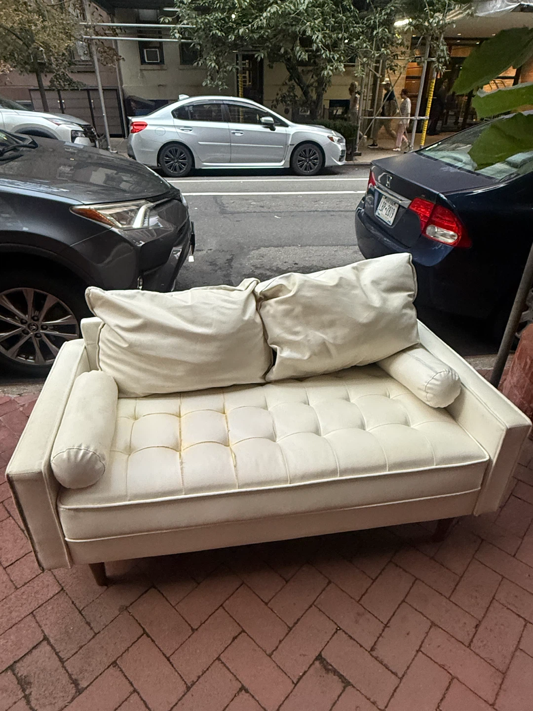 Free White pleather Wayfair couch