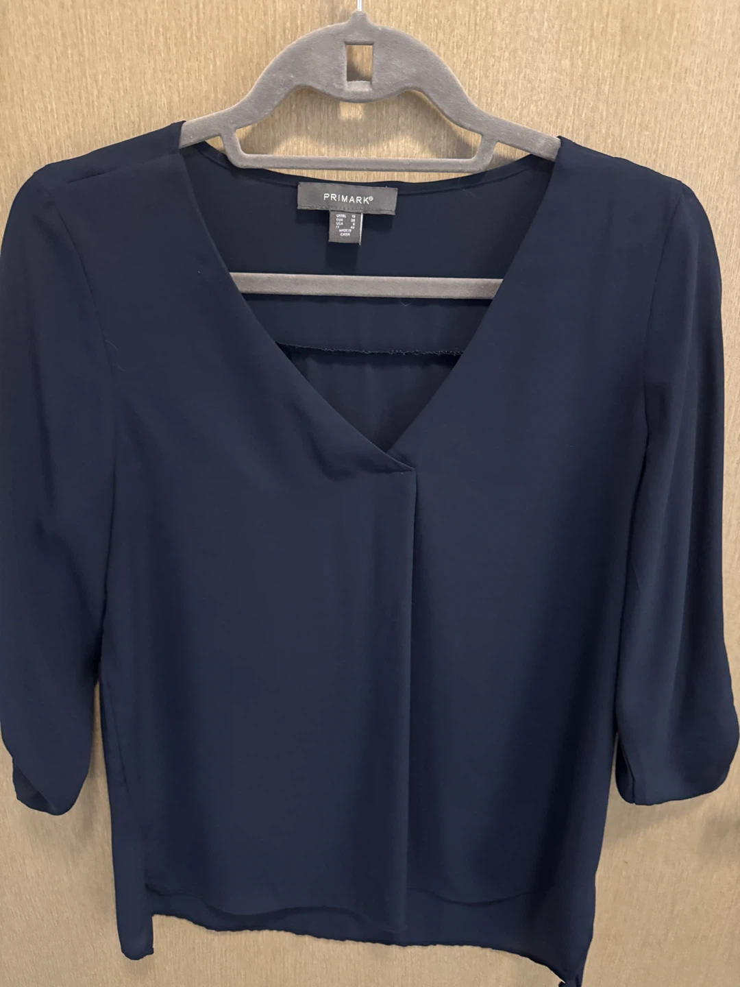 Primark Navy Blue V-Neck Blouse size 6
