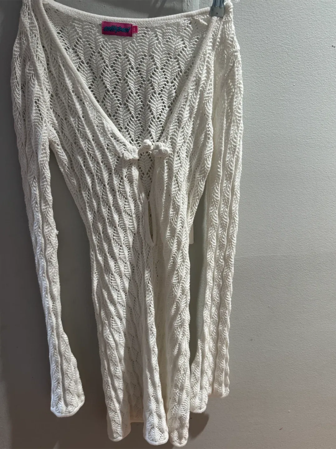 Edikted White Crochet Cardigan