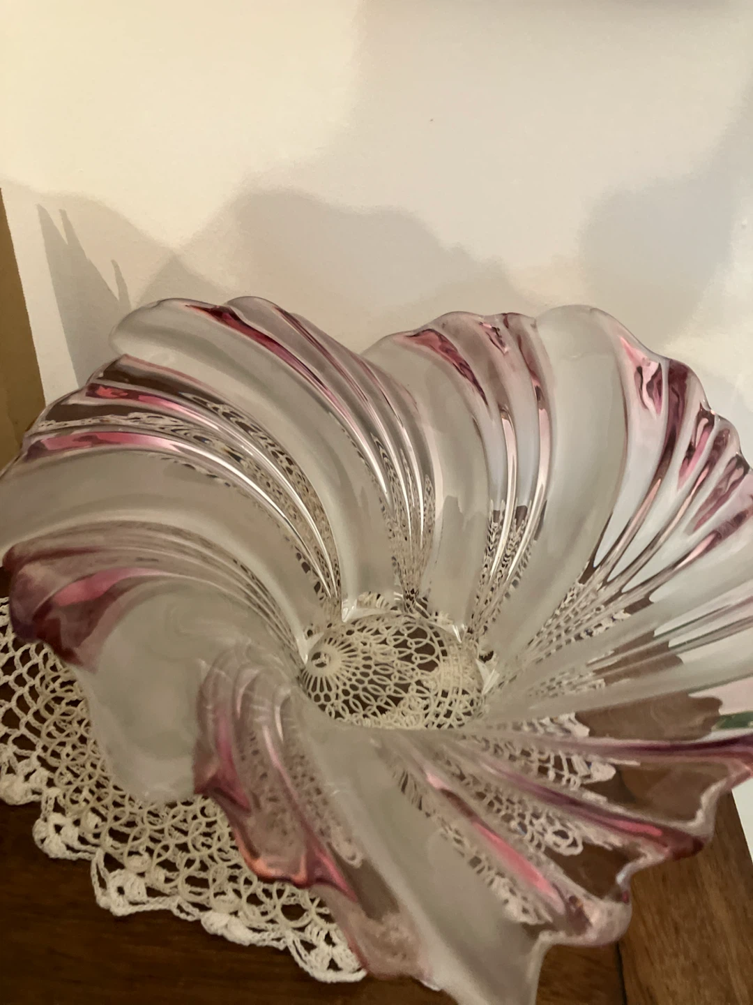 Vintage Clear and Purple  Art Glass Bowl - photo 2