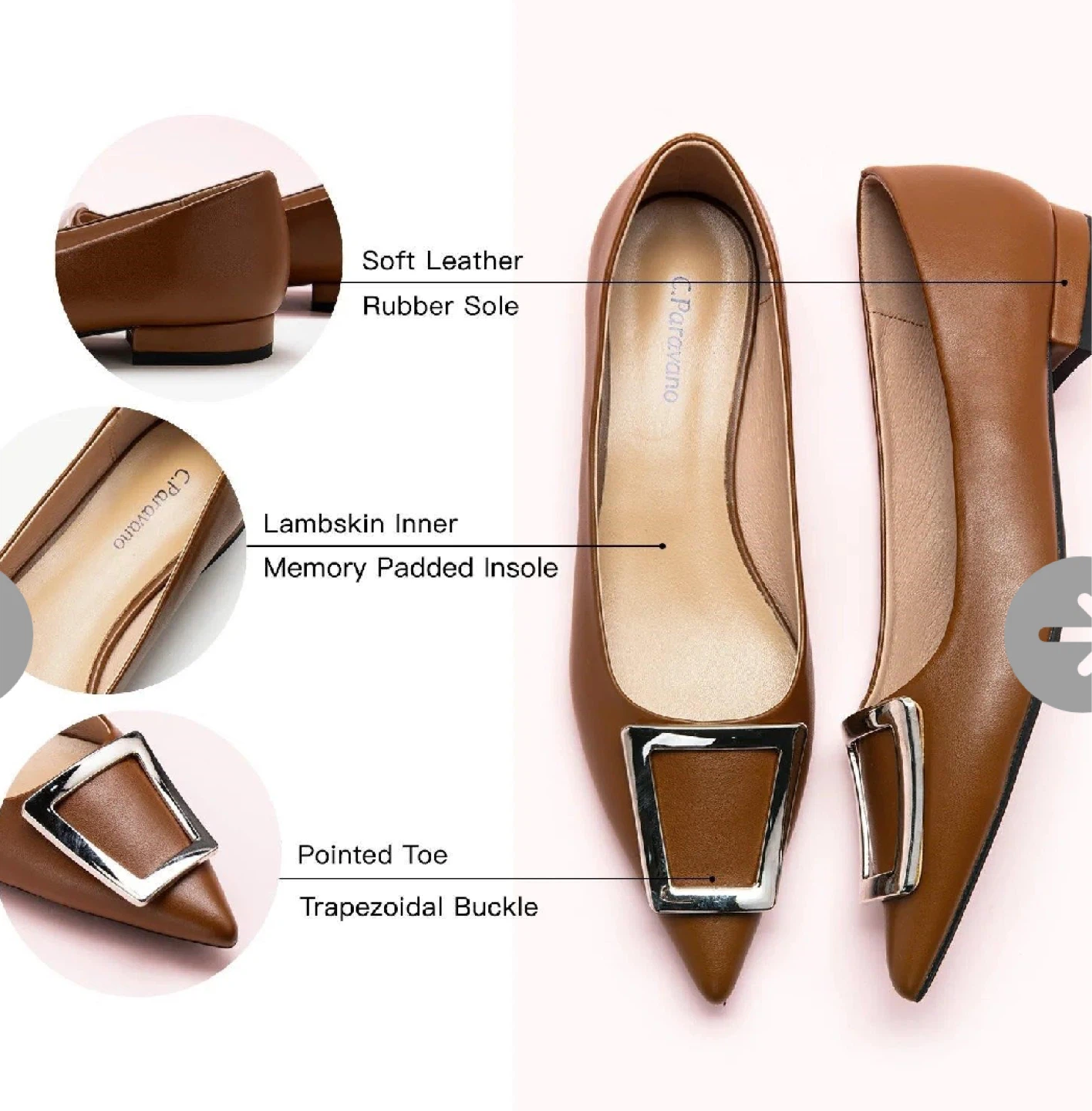 C.Paravano Two-Tone Slingback Flats - photo 5