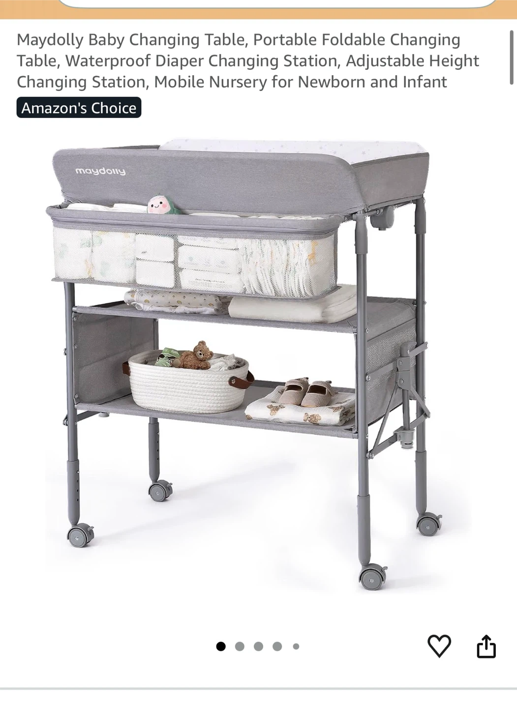 Maydolly Portable Foldable Baby Changing Table