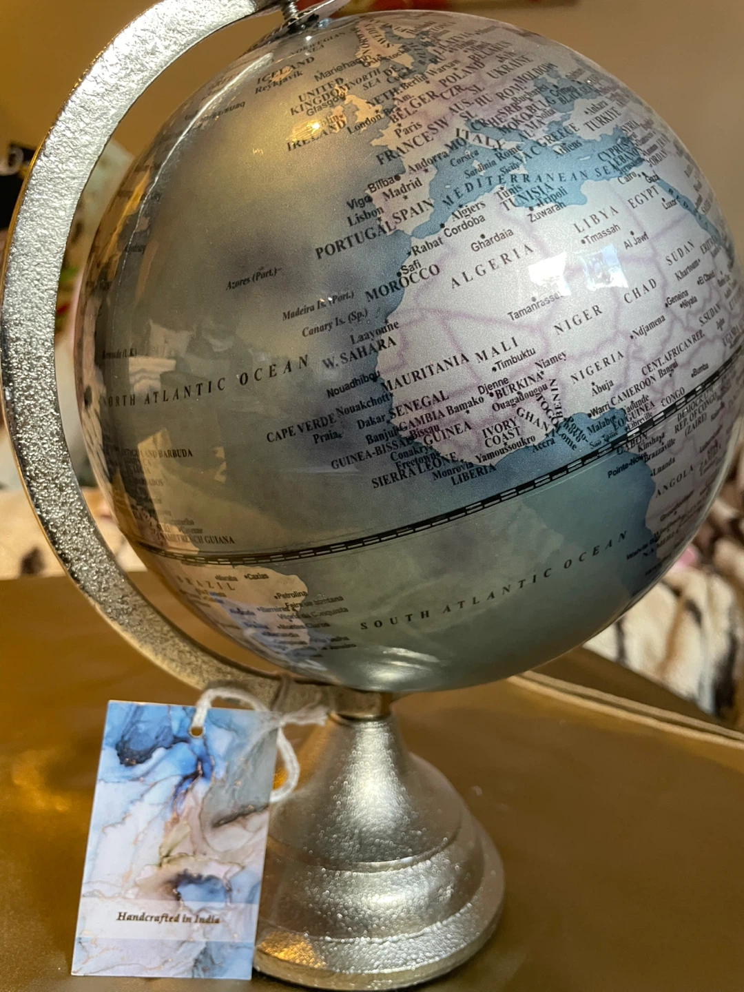 Silver Tone Tabletop Globe - photo 4