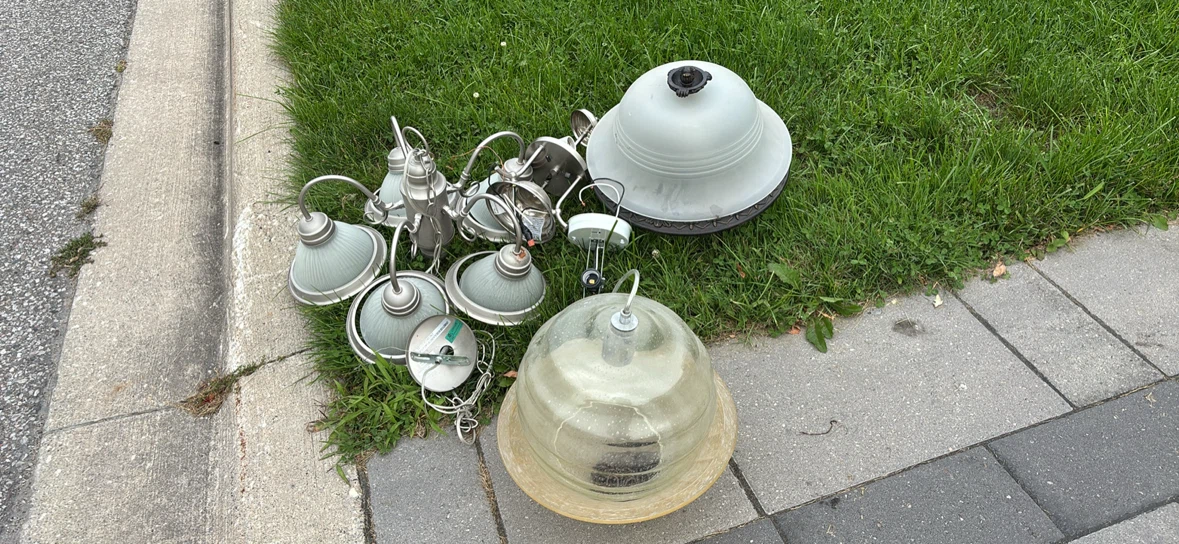FREE at Curb - light fixtures and assorted DVDs