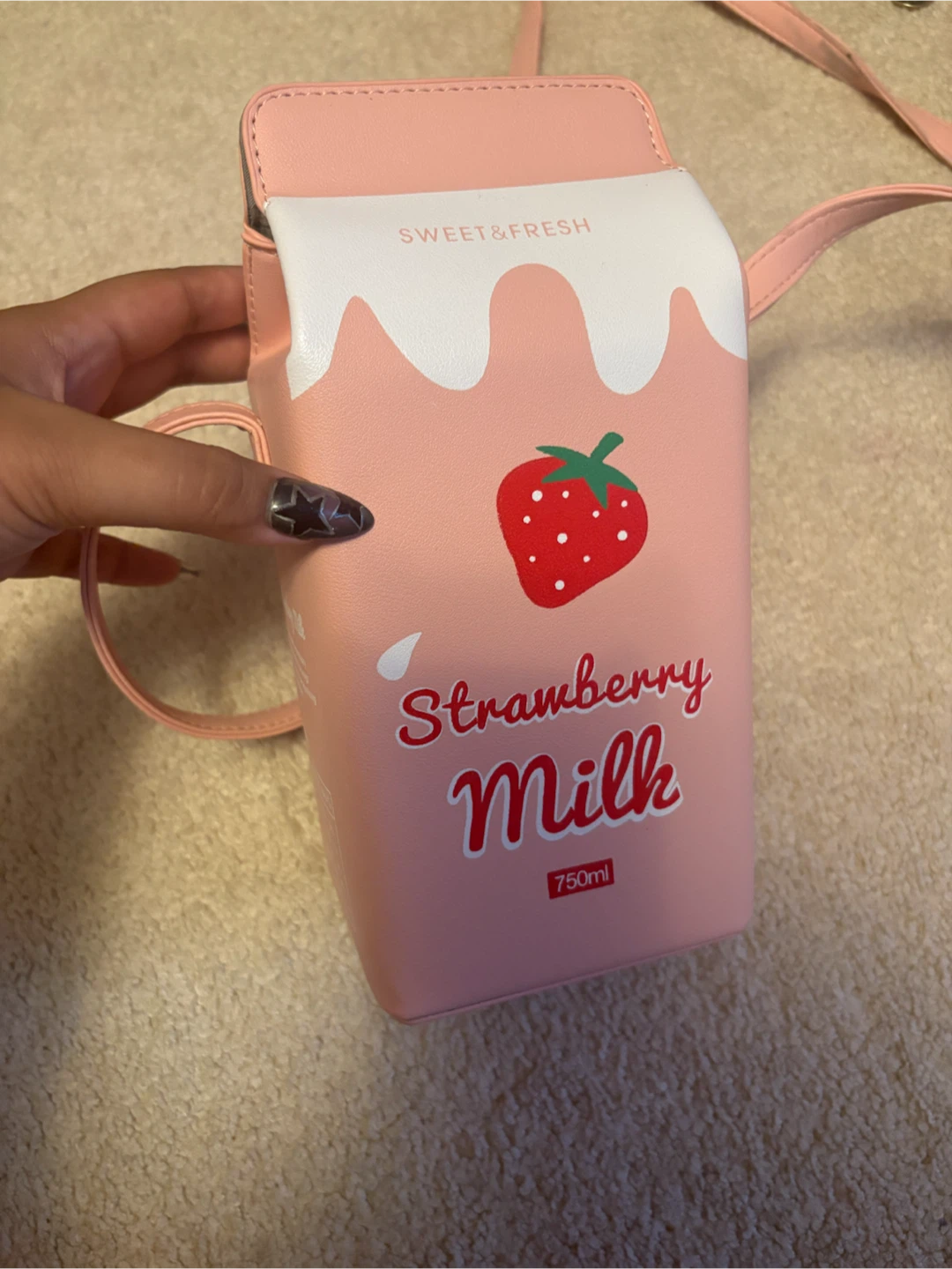 Strawberry Milk Carton Crossbody Bag
