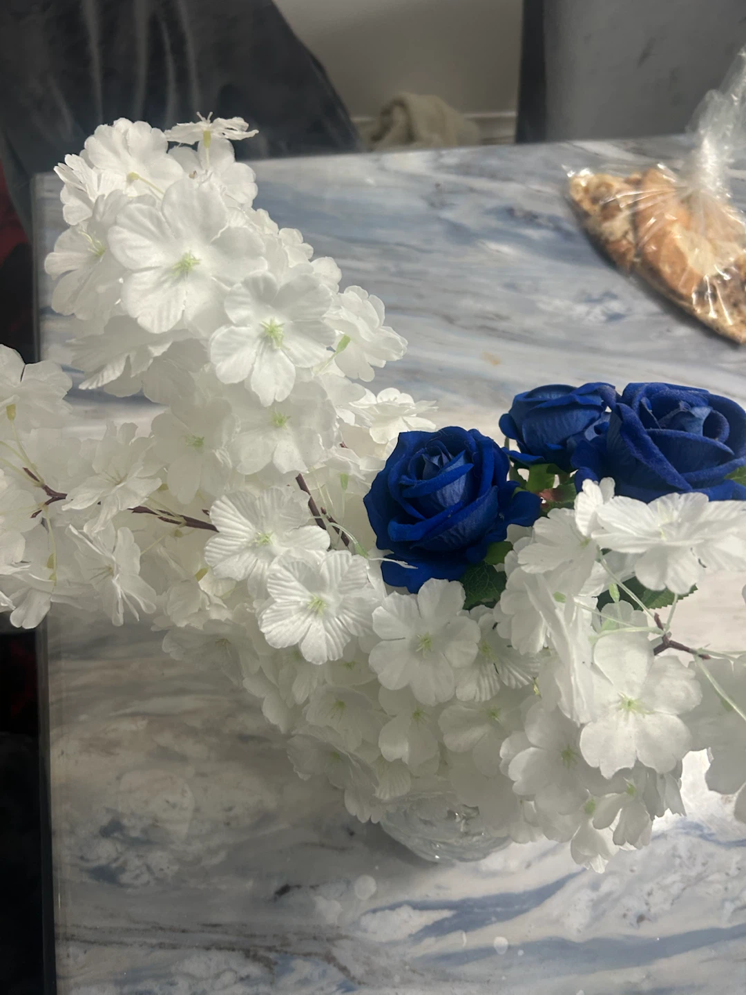 Artificial Floral Arrangement with Glass Vase - photo 2