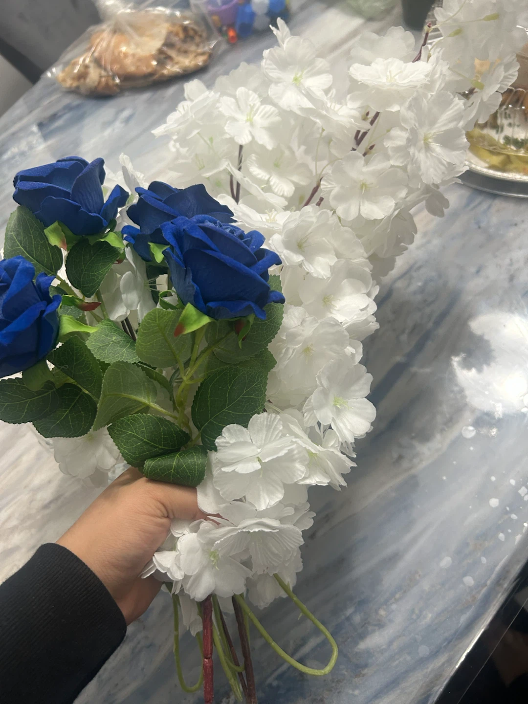 Artificial Floral Arrangement with Glass Vase - photo 4
